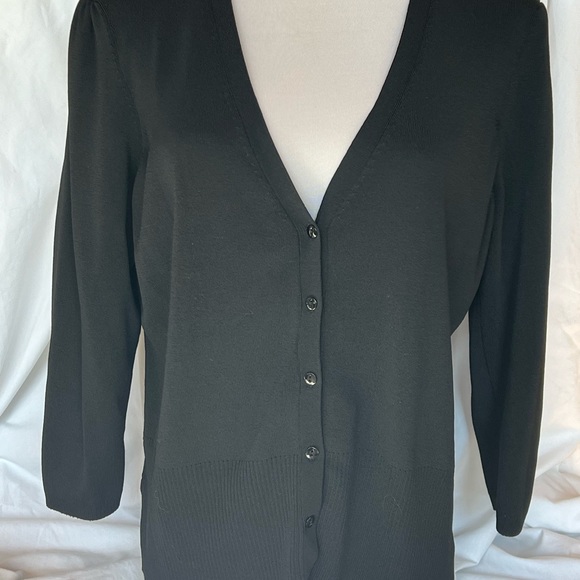 Loft Soft Blend V-Neck Cardigan Button Up Black Size XL - Picture 1 of 9